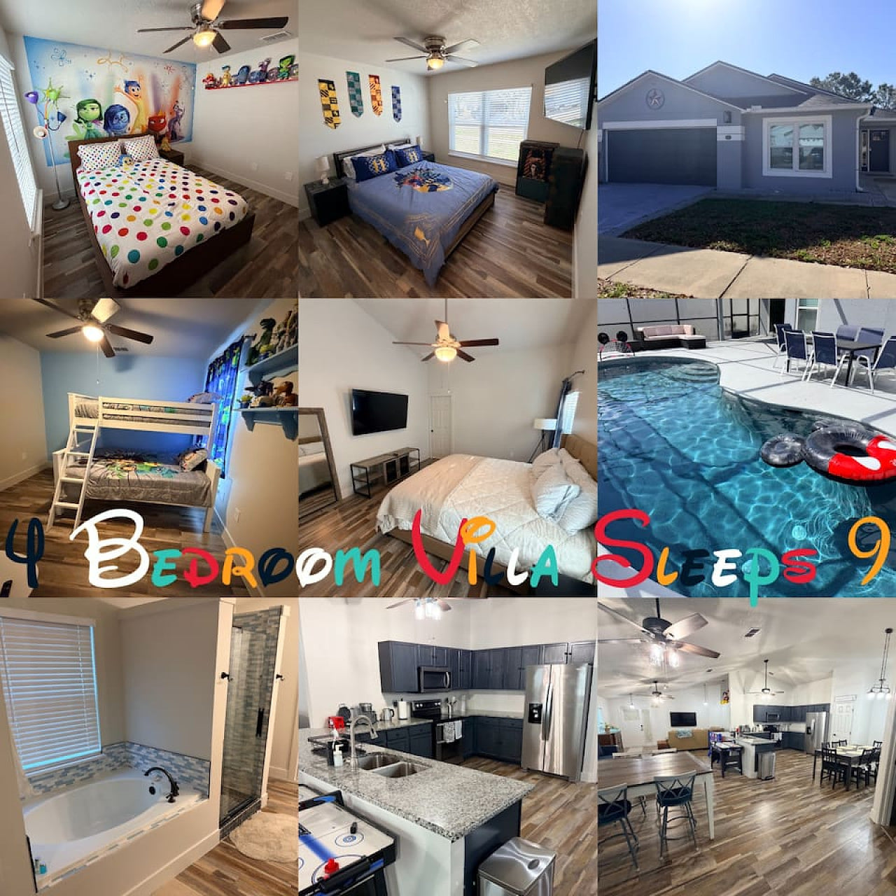 4 Bedroom Villa close to Theme Parks sleeps 9