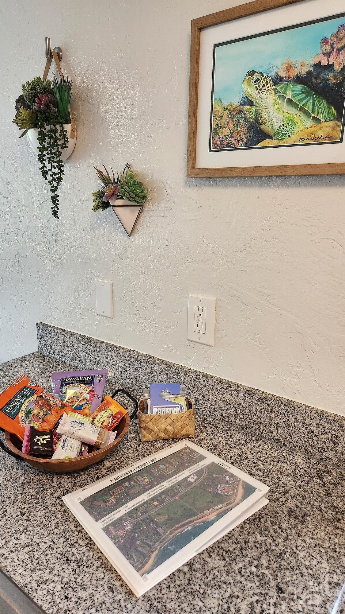Parking permit, pool / laundry access cards and laundry machine cards in unit