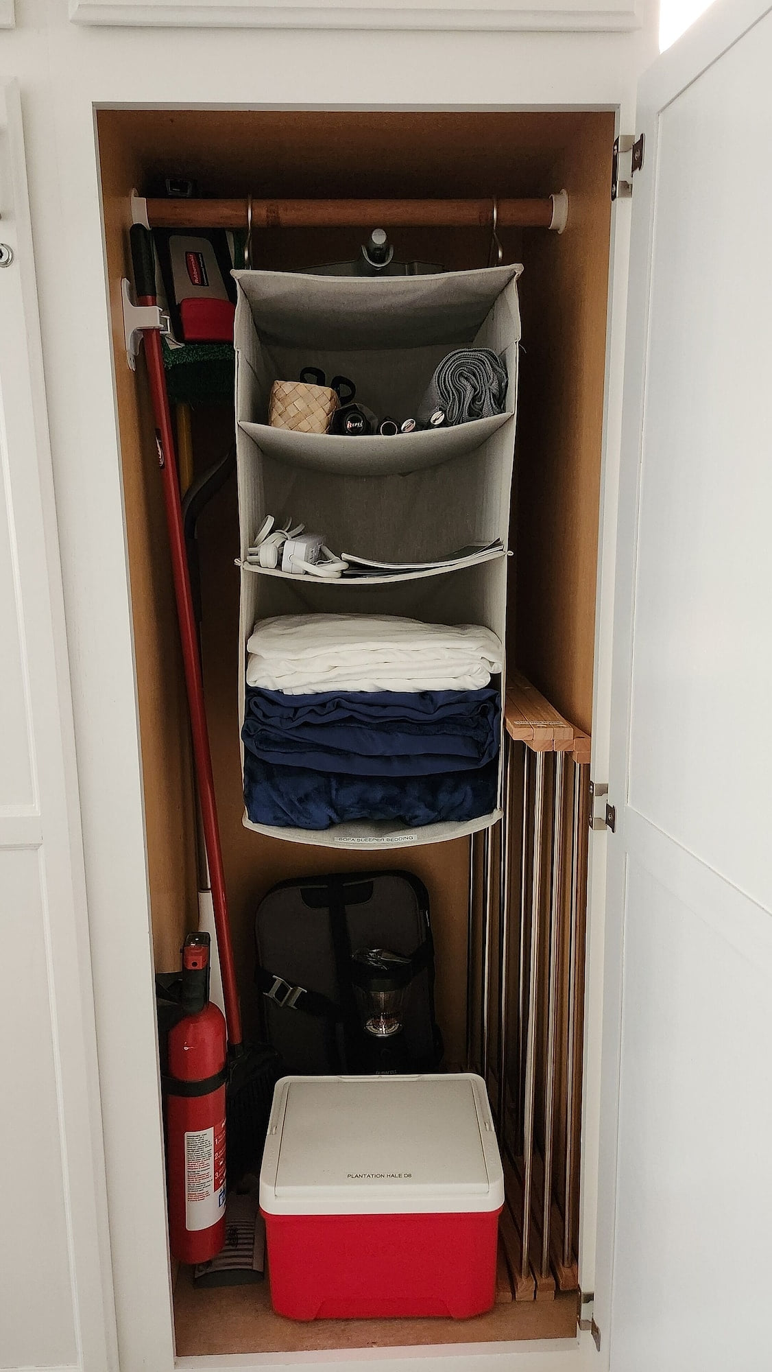 Drying rack, coolers, lantern, umbrella, broom and other supplies you may need