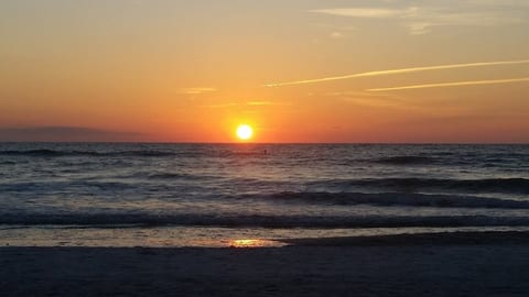 Sunset of the Gulf from condo and public beach/Coquina Beach