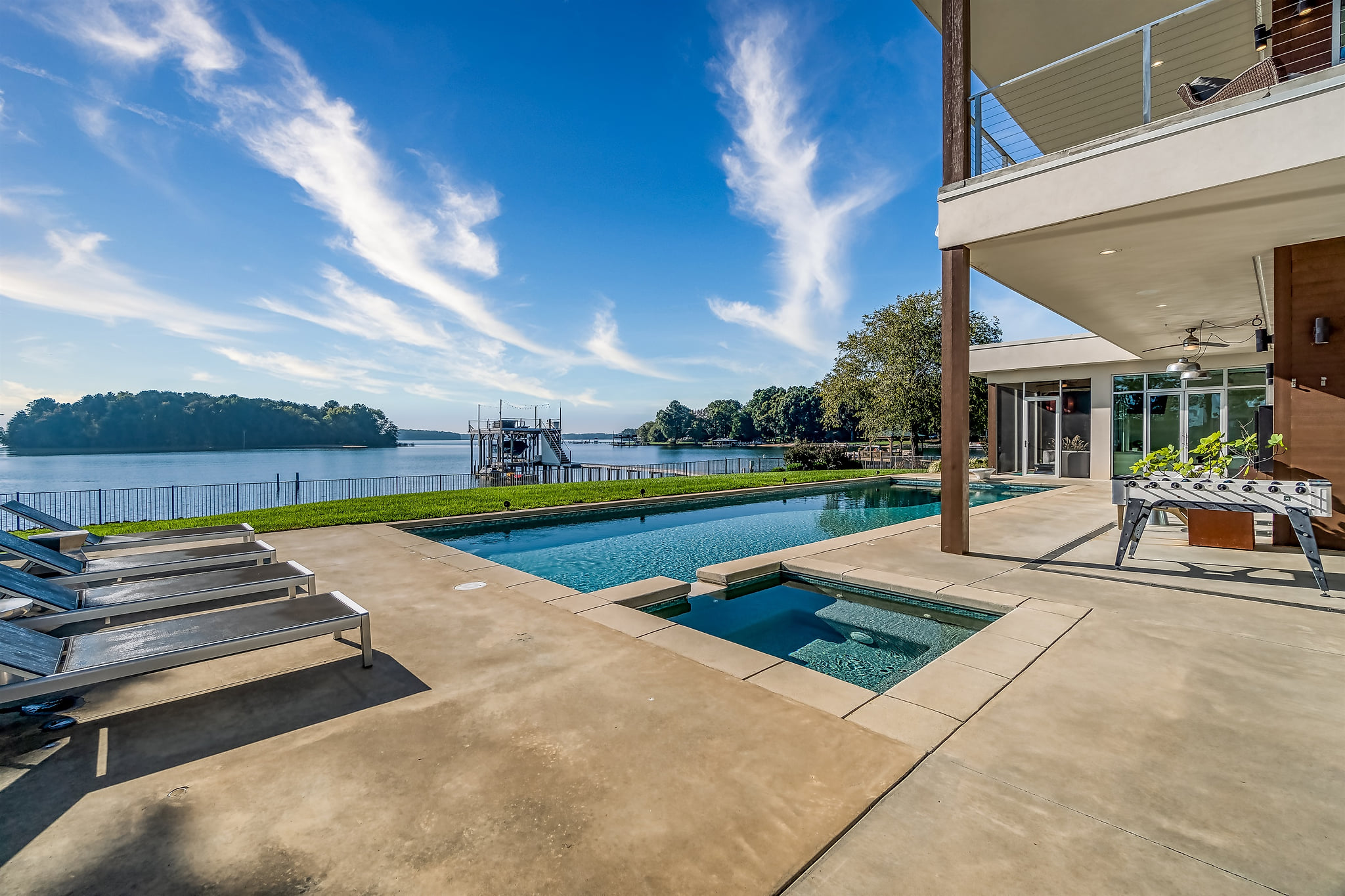 Lake Norman luxury lakefront home with pool, hot tub, and wide open lake views!