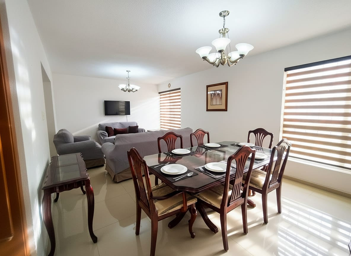 Living and dining area.