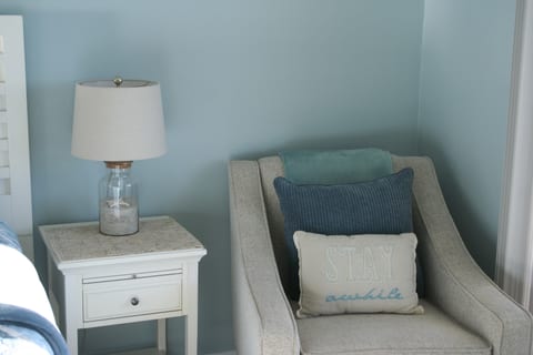 Master bedroom
Reading chair with view of beach