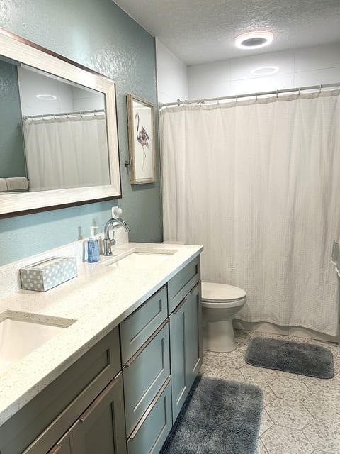 Master bathroom, access from master and main living area