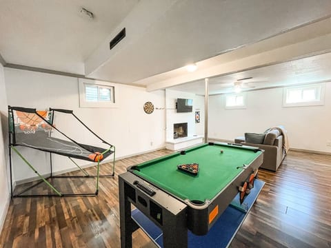 Enjoy a fun game room in the basement!