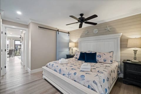 KING BED in the Expanded bedroom!
Other amenities include: Comfy 12" Memory Foam Mattress, Black-Out Sleeping, Ceiling Fan, 65" SmartTV, & USB Ports.