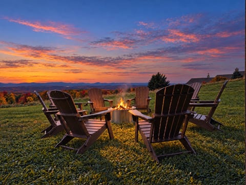 Fire pit at sunset