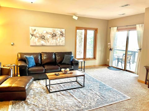 Inviting living area with patio access