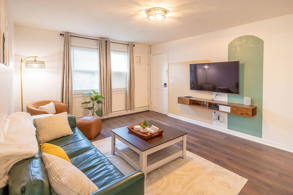 A welcoming space to lounge, watch TV, or spend time together.