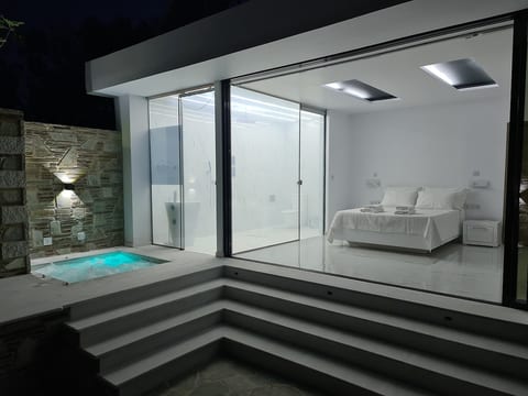 Outdoor Heated Jacuzzi outside Master Bedroom Pool House