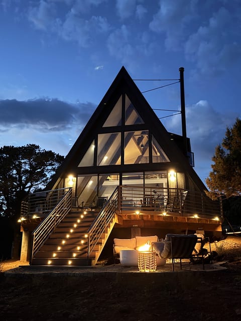 Exterior lighting with fire feature