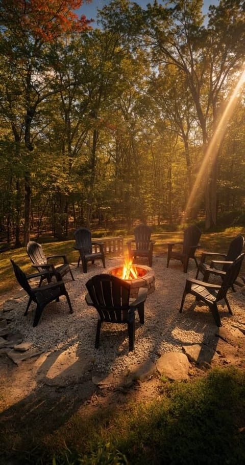 Hang out on our deck and enjoy the nature around. Relax under the stars and moon at night. You might even spot some deer or bears!