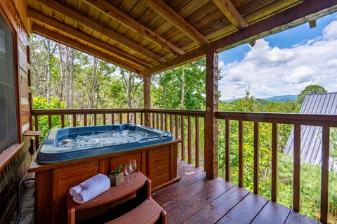 Relax in the hot tub after a fun filled day