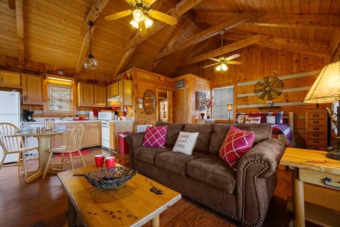 Get cozy on our comfy leather couch