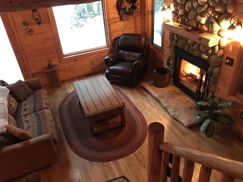 Cool nights call for a fire in the wood burning fireplace!