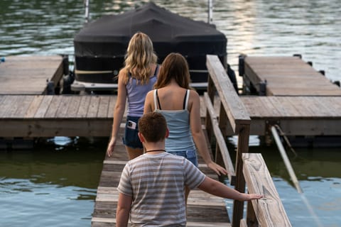 Private lakefront dock with easy water access for family fun