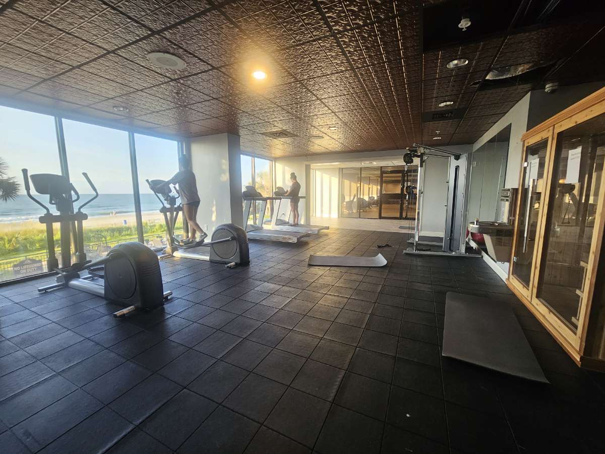 Gym with an ocean view