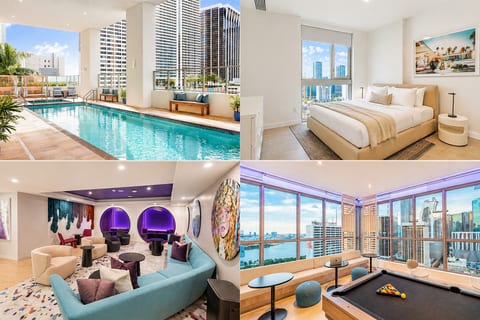 Stylish Retreat with Pool, Gym, Lounge and Private Balcony