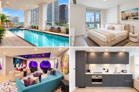 Stylish Retreat with Pool, Gym, Lounge and Private Balcony