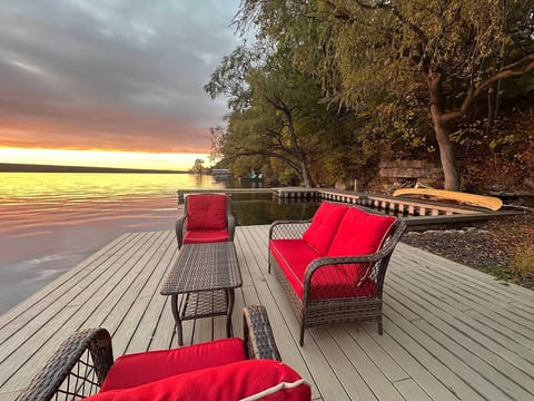 Enjoy the evening sunset down by the lake