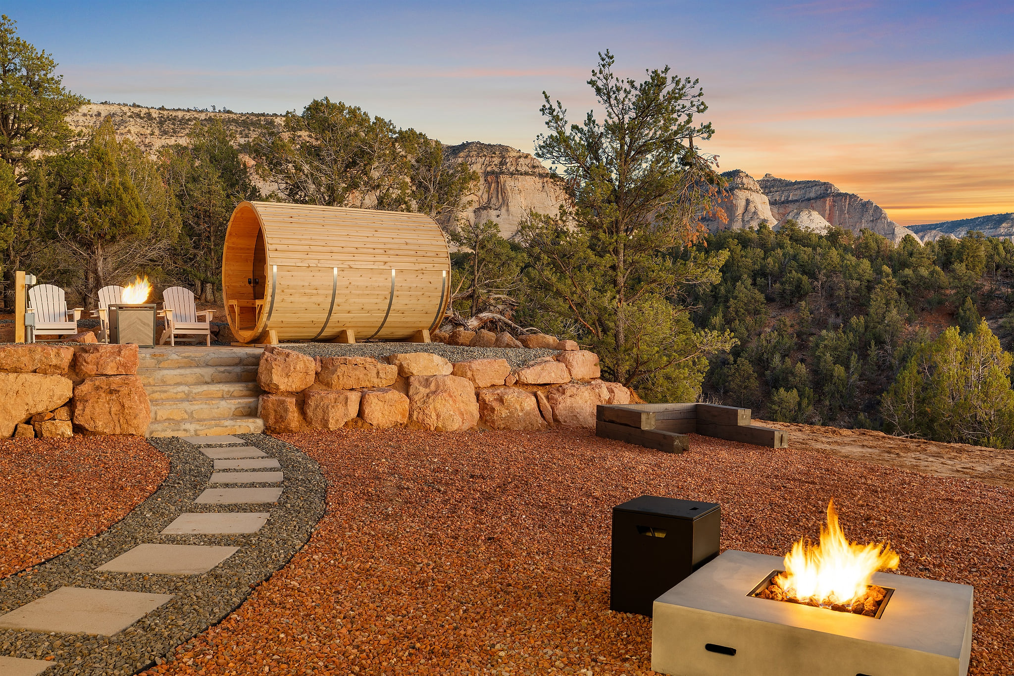 Sauna and Fire Pits