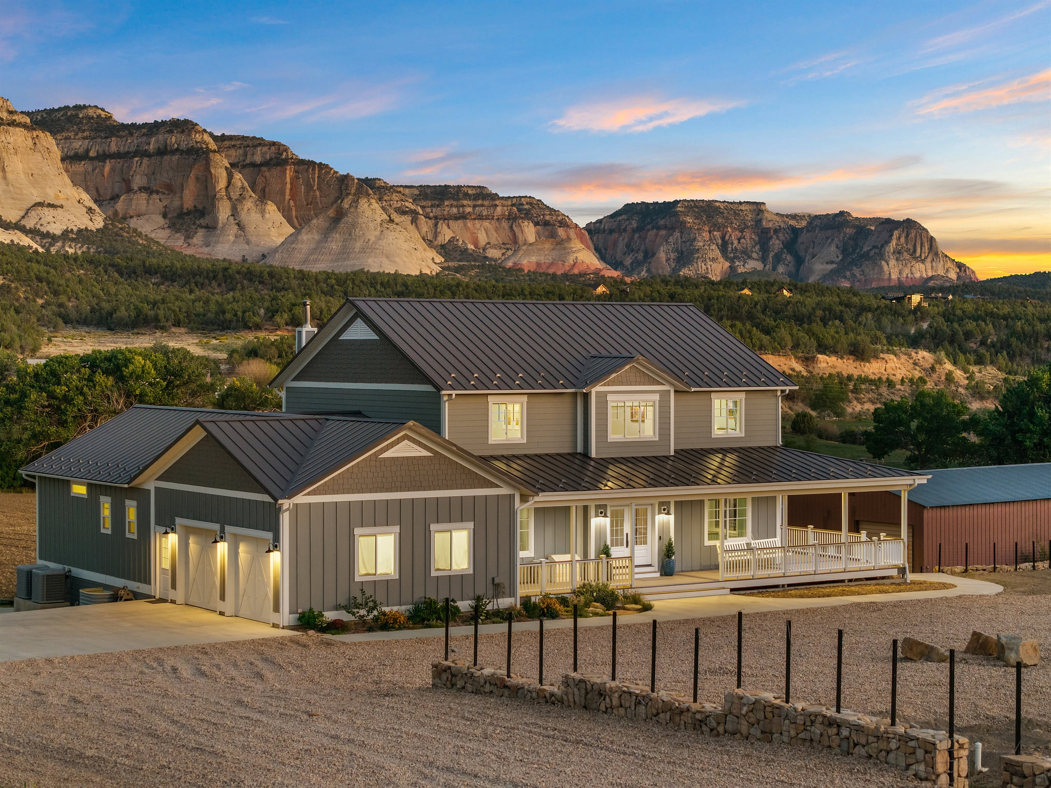 Twilight view front exterior 