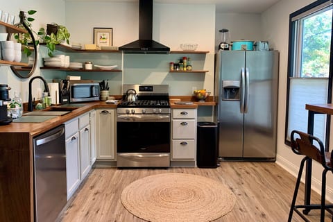 Big open fully stocked kitchen with new appliances, perfect for all those meals at home