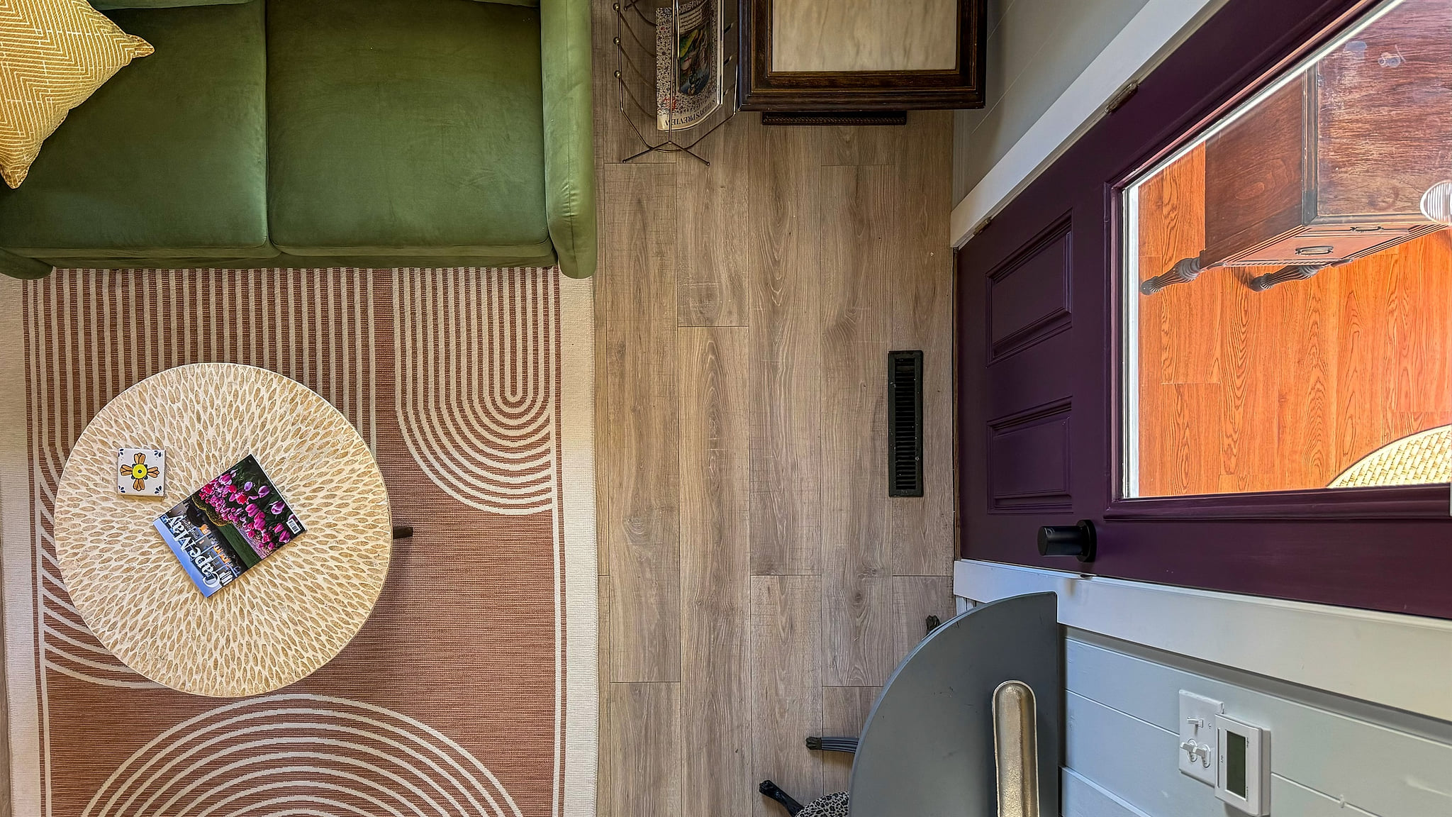 view of living room from the loft