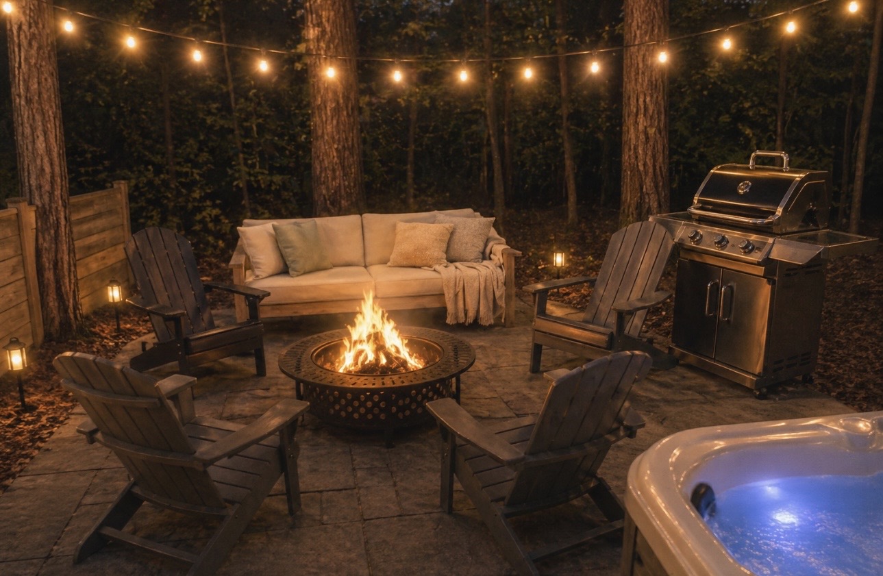 Lakeside Tiny Retreat. Hot Tub + Fire Pit