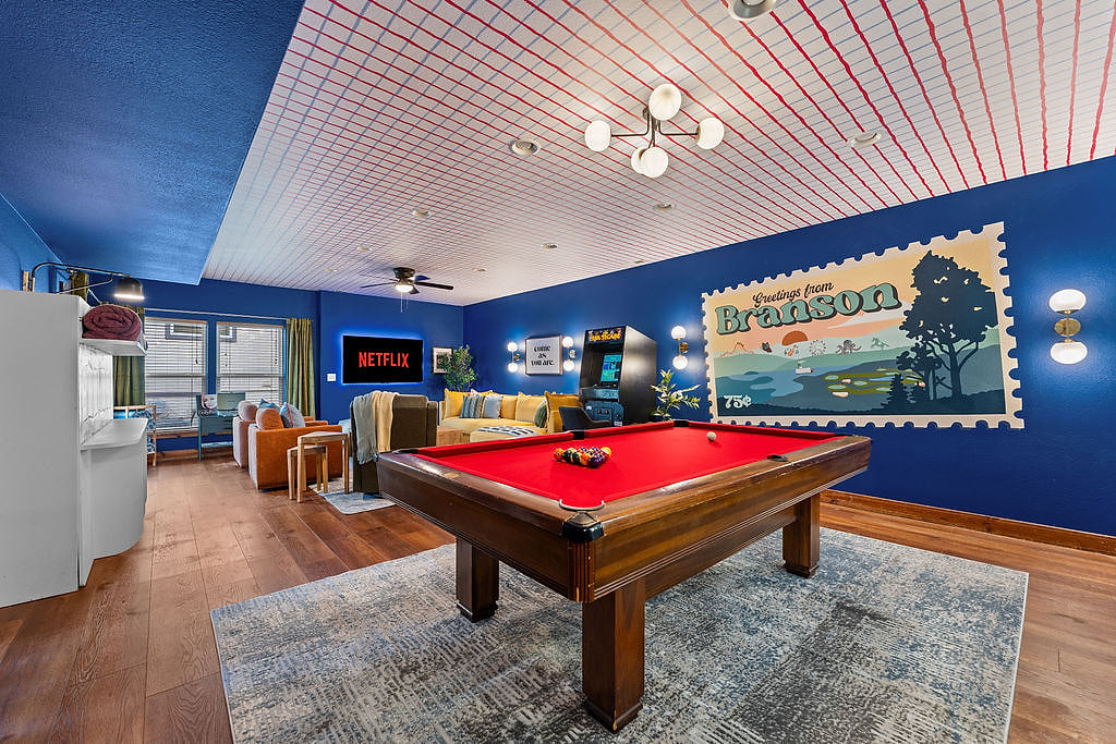 Challenge your crew to pool, retro arcade, and board games in the downstairs game room