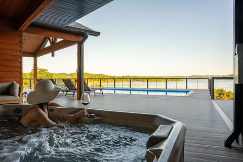 Slip into the soothing warmth of the hot tub and let the peaceful surroundings melt your stress away.