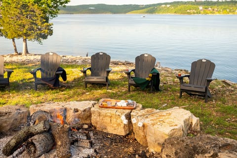 Slip into the heated in-ground pool or gather by the lakefront fire pit, where every evening feels like vacation mode.