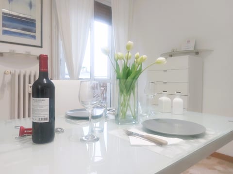 Modern Dining table with open space kitchen