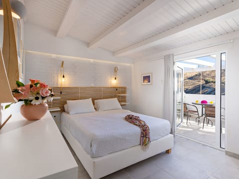 mit Doppelbett und einer Dachterrasse