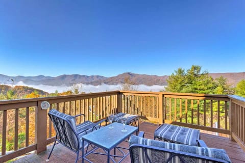 Endless views from the private furnished deck delight