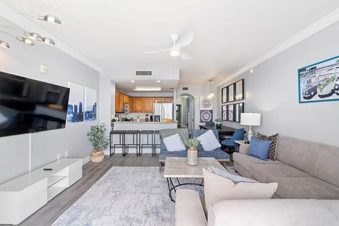 Living room with queen sofa bed