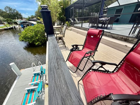 Multi level seating with water views from every angle