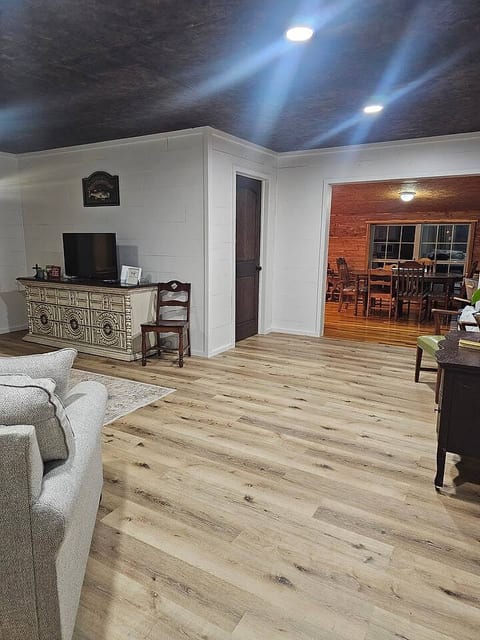 View from living room to kitchen