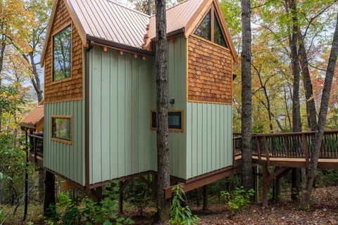 A-Frame Treehouse with Giant Treetop Net - The Carpentree