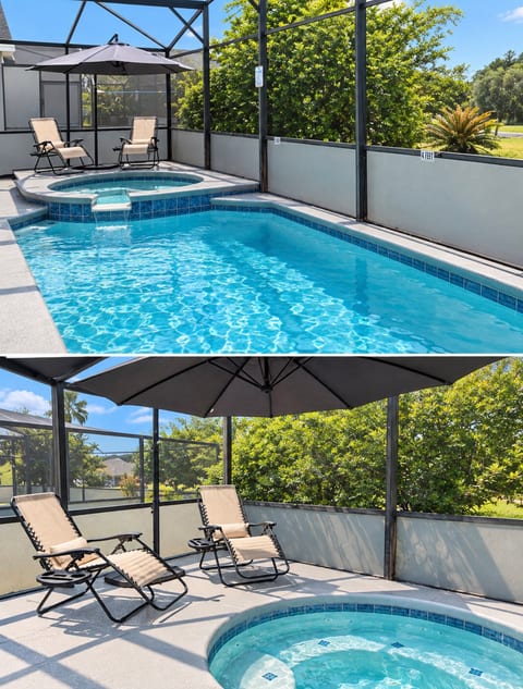 Private pool with spa (pool/spa heat is an optional pre-bookable extra). There is also a pool safety fence.