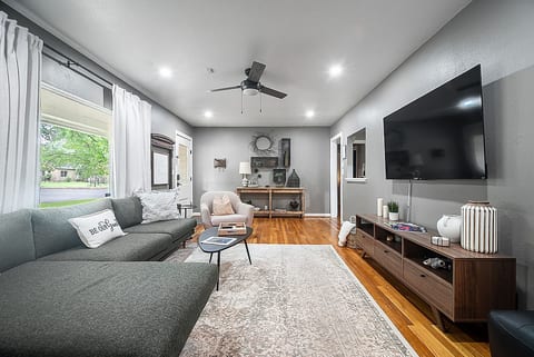 Kick back on the cozy sectional, stream your favorite shows, and enjoy a welcoming space to gather with family and friends.