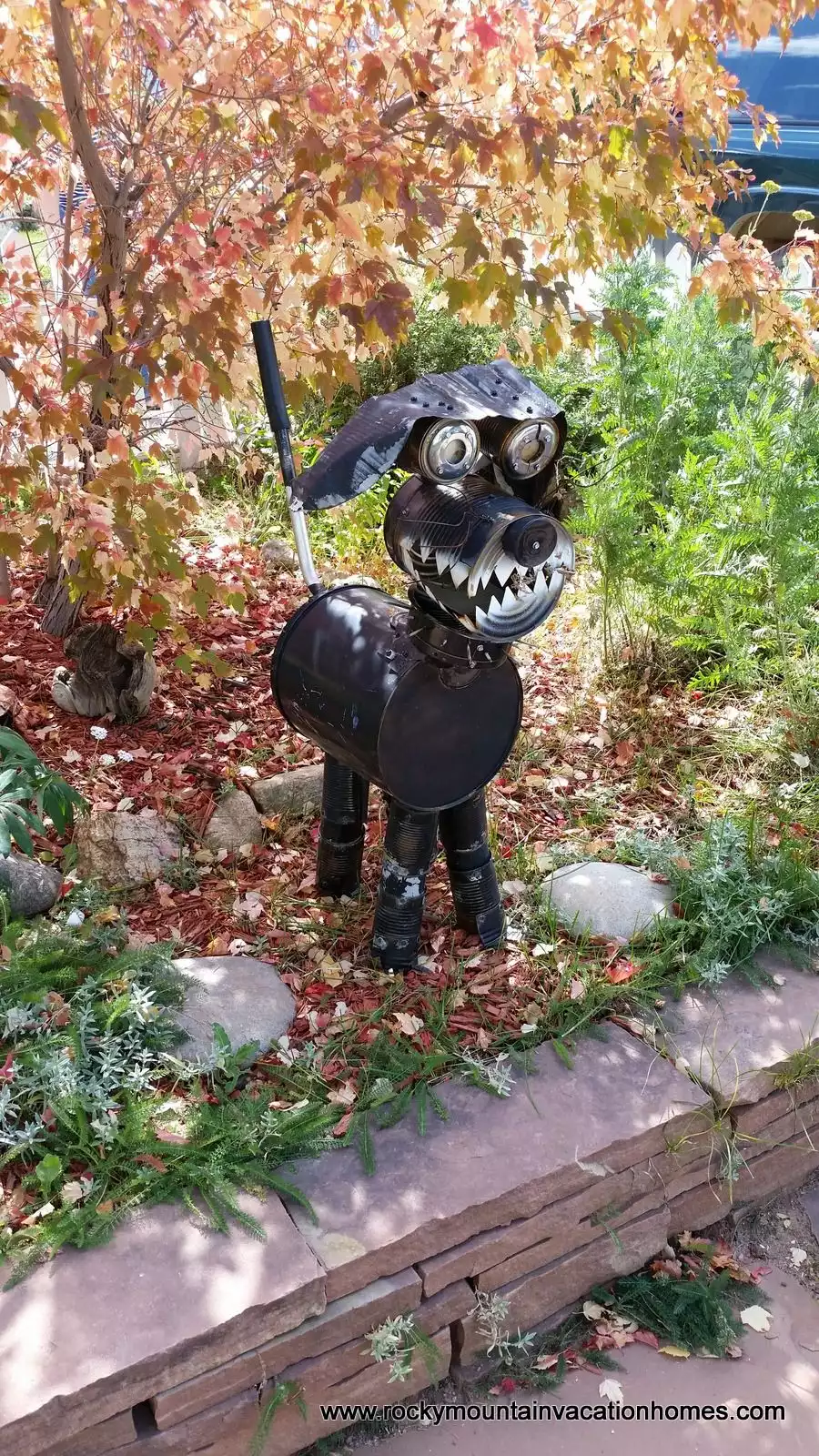 We have lots of quirky art in the house and in the yard!