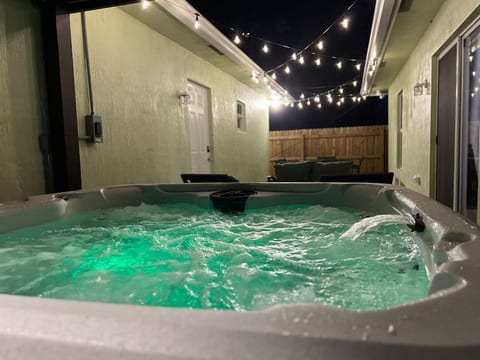 hot tub with changing lights