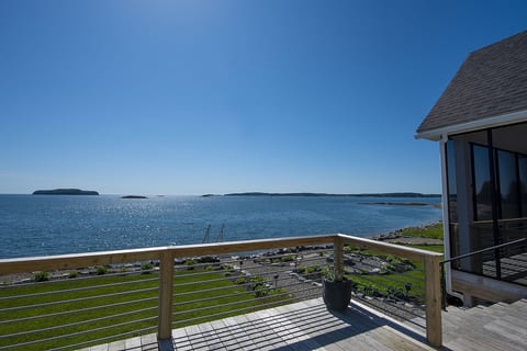 View of the Maine ocean and coast from the Sea Duck Cottage Main House.
