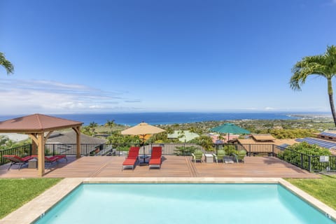 Large pool with sunning ocean view