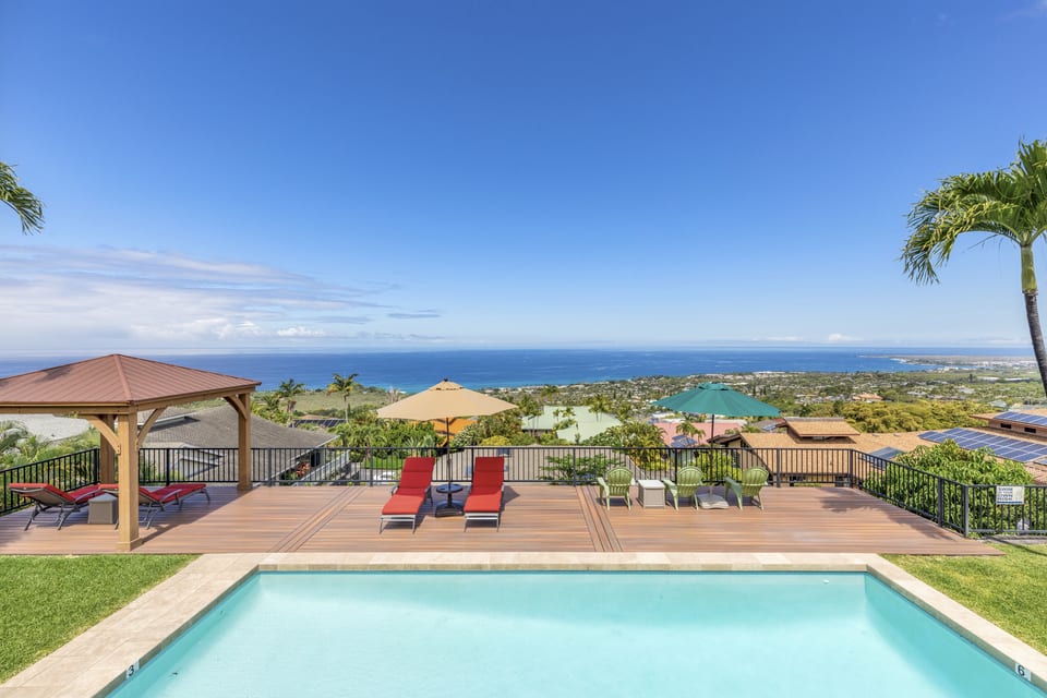 Large pool with sunning ocean view