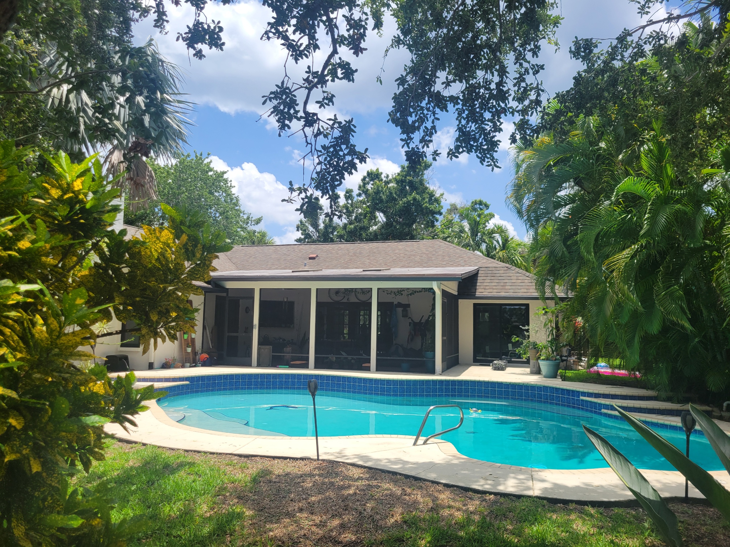 Backyard view from the private dock