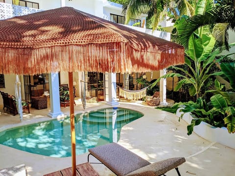 Pool and outdoor lounge space