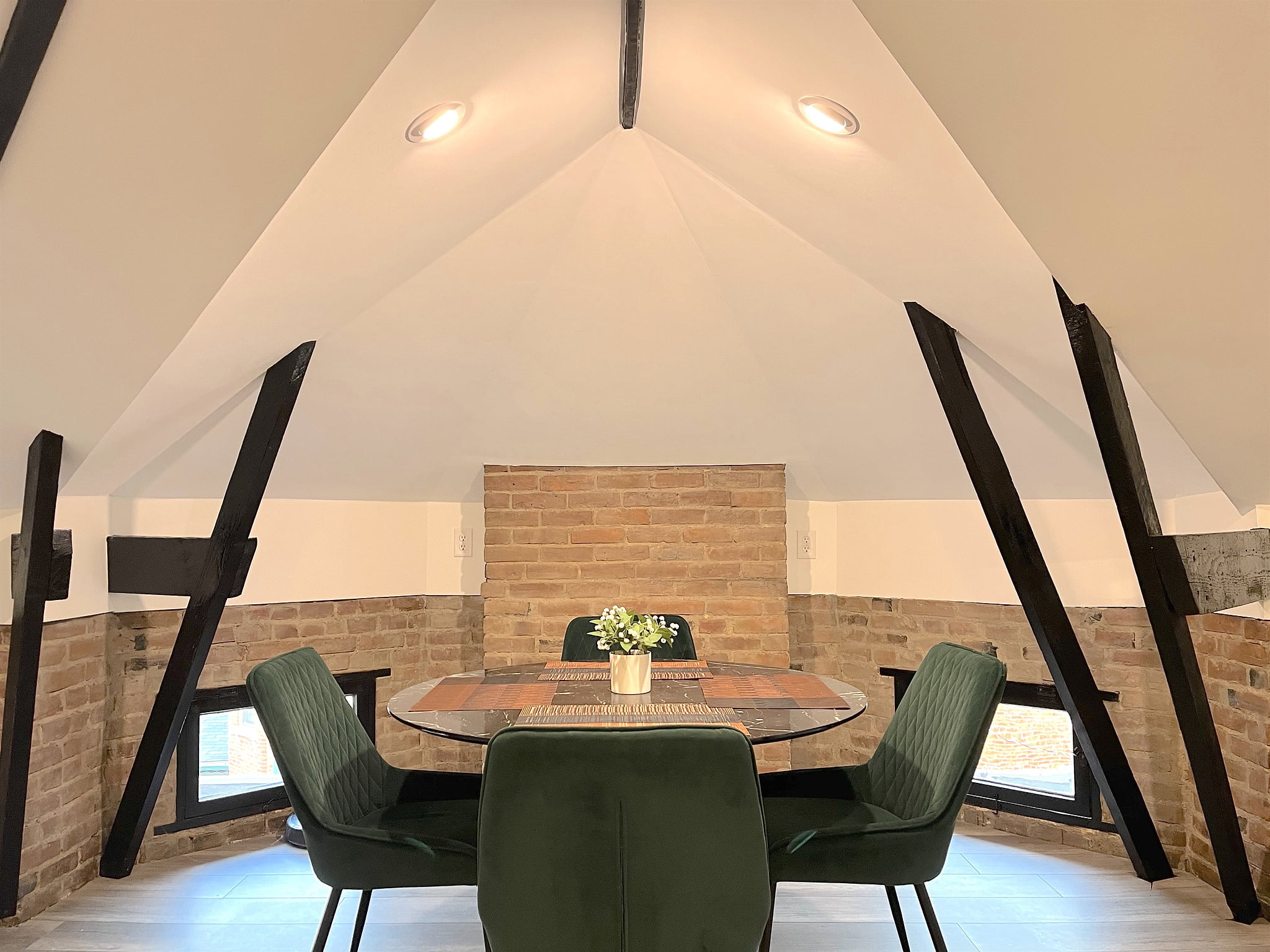 A cozy dining nook.