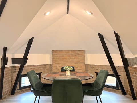 A cozy dining nook.